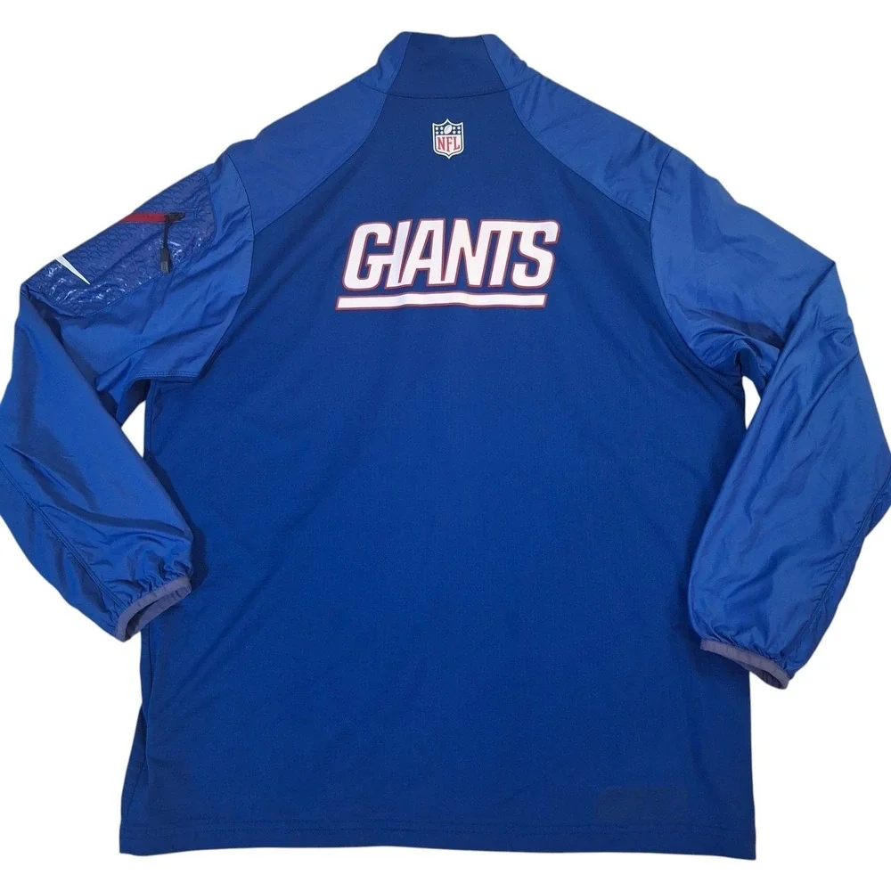 Nike On Field New York Giants 1/4 Zip Pullover Mens XL Blue Dri-FIT 537596-495